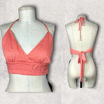 Lulus Coral Tie Bralette Halter Top Size Medium Photo 1