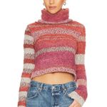 Free People NWT  My Girl Turtleneck Sweater In Sunburst Combo Wool Blend Photo 0