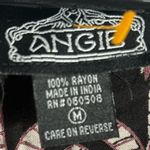 Angie Womens sz M Black Floral Paisley Embroidered Lace OpenFront Kimono Sweater Photo 3