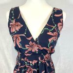 Tea N Rose Ribbons and pearls navy vneck and back dress size small Photo 1