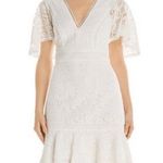 Eliza J NWT Fit & Flare Ivory White Lace Flutter Sleeve Short Dress Size 14 NEW Photo 8