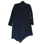 OAK Designer Luxury Waterfall Wool Drape Winter Coat Medium Black Heavy Weight Photo 6