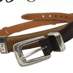 Brighton Pony Hair Black & Silver Metallic Concho Leather Belt M Photo 8