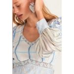 Love Shack Fancy NWT Sienne Ocean Spray Mist Silk Mini Dress Size 4 $495 Photo 4