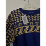 Vintage Rare Deadstock BSR Nordic Ski Pattern Wool Blend Size XL Retro Winter Blue Photo 2