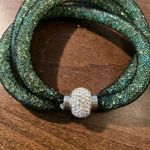 Boutique #405  Emerald Green Sparkle Stretch Bracelet Photo 3