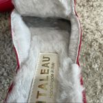Italeau Fur Lined Tassel Accent Mule Size 38 1/2 Red Photo 2