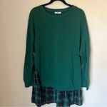 Zeagoo  Women's Sweater Dress Tunic Green Sweater Blue Plaid Under Size XXL Photo 7