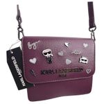 Karl Lagerfeld Vegan Leather CROSSBODY CLUTCH BAG Red Annette Cat Handbag Purse Photo 1