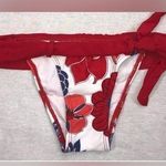 Recco Size Medium Brazilian Floral Thick Waist Bikini Bottom. New With Tags. Red Photo 0