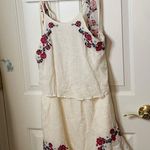Anthropologie ILLA ILLA embroidered floral romper cream large Photo 2