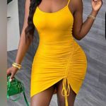 SheIn  Yellow Ruched Mini Dress Photo 0