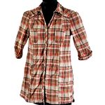 No Boundaries  Juniors Plaid Button-Down Tunic Top Size L (11/13) Multicolor Photo 3