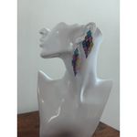 S925 Multicolored Leaf Drop Earrings β NWT Purple Photo 1