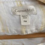 Garnet Hill Women's Petite M Striped Linen Blouse Multicolor Long Sleeve Photo 4