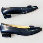 Bruno Magli‎ Mina Bow Leather Ballet Flat M Line 38 1/2 8.5 Black Navy Photo 2