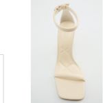 ZARA NWT  LEATHER HIGH HEEL SANDALS ECRU WHITE ANKLE STRAP EU 42 US 11 Photo 3