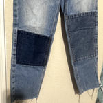 PacSun  Women's Blue Jeans size 24 Ultra High Rise Slim patchwork crop raw hem Photo 2