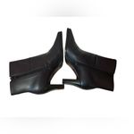 Markon Black Leather Ankle Boots 8M Brazil Square Toe Stitched Detail Heel Goth Size 8 Photo 3