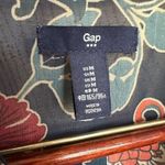 Gap Navy Blue Floral Casual Business Medium Blouse Sheer Photo 3