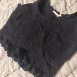 Anthropologie Black Ruffled Cropped Tank Top Photo 1
