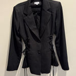 superdown  Black Blazer with Lace-Up Sides Photo 0