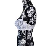 Lace Bra 36C Semi Sheer Underwire Unpadded Sexy Floral Flower Lingerie Everyday White Size undefined Photo 2