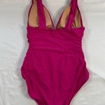 J.Crew NWT  Pink Ruched V Neck One Piece Swimsuit Beach Barbie Classic Size 10 Photo 5