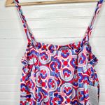 MELLODAY Printed Wide Leg Patterned Pocket Jumpsuit Size XL Red Blue Photo 3