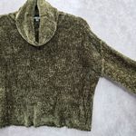 Charlotte Russe Charlotte Ruse Green Turtleneck Crop Chenille Flare Sleeve Y2K VTG Sweater Small Photo 7