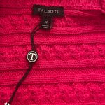 Talbots  Hot Pink 100% Cotton Cable Knit Open Cardigan Size Medium Photo 7
