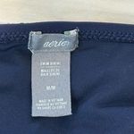 Aerie high neck halter T back navy white striped swim bikini size Medium Photo 8