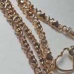 Heart Crystal Rhinestones Necklace Earrings Bracelet Ring Set Gold Filled Photo 1