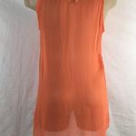Guess  Orange Sleeveless Sheer Sequin Shoulder Tank Top S Photo 3