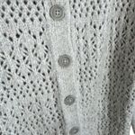 Joie  Gray Open Knit Collared Soft Stretchy Button Up Cardigan Sweater Size S Photo 2