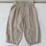 Poetry Barrel Trousers Gray Linen Cropped Paperbag Pants Relaxed Size 10 NWT Photo 0