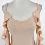 Club Monaco Ruffle Trim Cold Shoulder Long Sleeve Sweater Blush Pink Size XS Photo 3