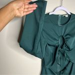 Open Edit  Womens Size‎ S Green Satin Cutout Long Sleeve Top Photo 7
