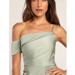 Lulus  Showing Off a Little Sage Green Asymmetrical Tulip Midi Dress Wedding XS Photo 4