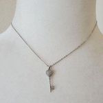 Chomel Silver Tone Cubic Zirconia Key Statement‎ Necklace Dainty Feminine Photo 0
