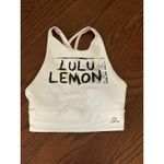 Lululemon Ed Curtis White High Neck Criss Cross Back Sports Bra‎ Top Size 4 Photo 1