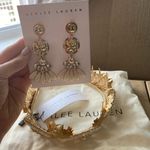 Gold bridal crown and matching earrings Photo 5