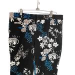 Banana Republic Floral Print Sloan Fit Crop Petite Pants Size 10P Black Blue Photo 1