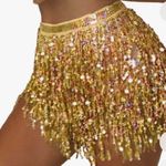 Sequin Fringe Costume Skirt Gold Size undefined Photo 1