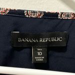 Banana Republic  100% Silk Foulard Long Sleeve Shift Mini Dress Blue Red Ruffle Photo 8