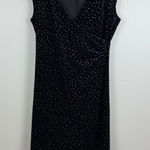 Connected Apparel Vintage Midi Dress Womens 10 Black Sparkle V-Neck Whimsigoth Photo 0