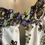 Dress Barn Purple White Green Paisley Halterneck Silk Feel Long Tank Top Large Photo 11