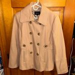 Nine West NWOT Peacoat Sz 12 Tan Wool Blend Double Breasted Photo 1