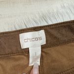Chico's Chico’s Women's Brown Caoted Faux-Suede Worn Luggage Slim Pants Size 1 US 8 - M Photo 5