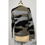 Womens Fuzzy Knit Pullover Sweater Sz S Crew Neck Long Sleeve Camo By Shop Wanna Green Photo 1